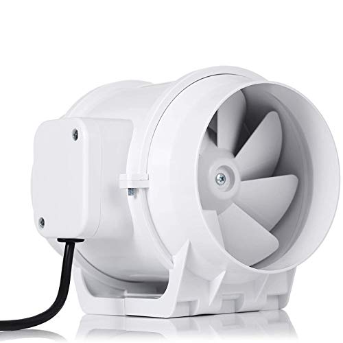 HG Power Inline-Ventilator Hydrokultur Luftstrom Abluftventilator für Badezimmer max leise 280 m³/h Gewächshäuser 12,7 cm 