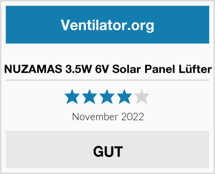  NUZAMAS 3.5W 6V Solar Panel Lüfter Test