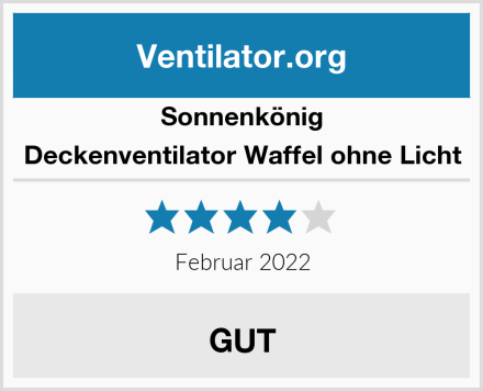 Sonnenkönig of Switzerland Deckenventilator Waffel ohne Licht Test