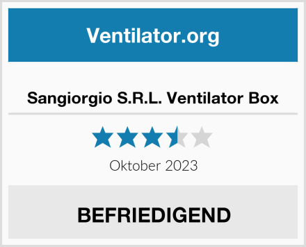  Sangiorgio S.R.L. Ventilator Box Test