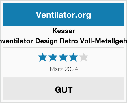 Kesser Tischventilator Design Retro Voll-Metallgehäuse Test