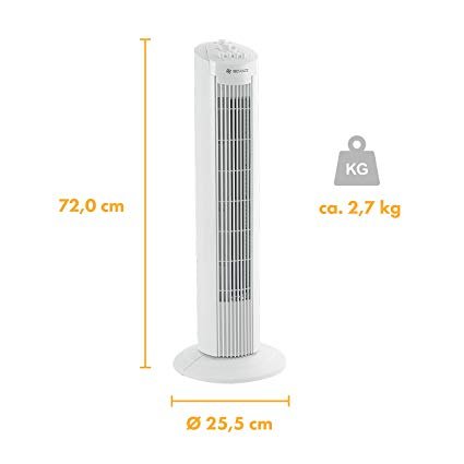 TECVANCE Turmventilator Mit Fernbedienung Säulenventilator Standventilator 89cm 